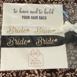 New Bride Hair Ties Set - "To Have and To Hold Your Hair Back"